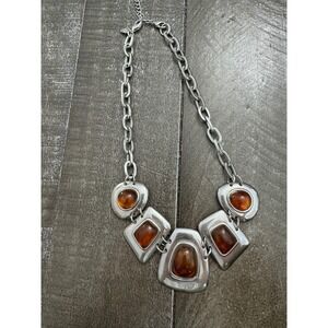 KIAM FAMILY for Lia Sophia Silver-Tone Necklace With Faux Amber Stones‎